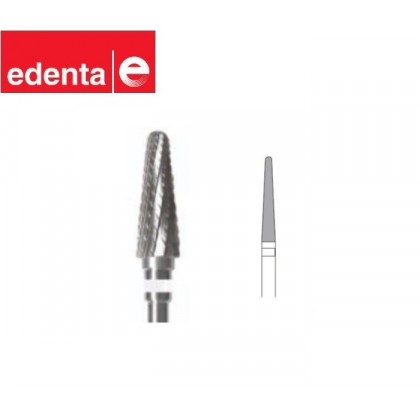 Edenta TC Plain Cut Burs with Cross Cut Transverse Section - White Band - 1pc